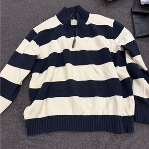 Navy and White Striped Brandy Melville Sweater